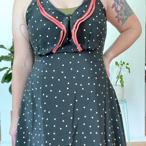 Anthropologie Polka Dot Retro Romantic Dress 14 - Picture 2 of 12
